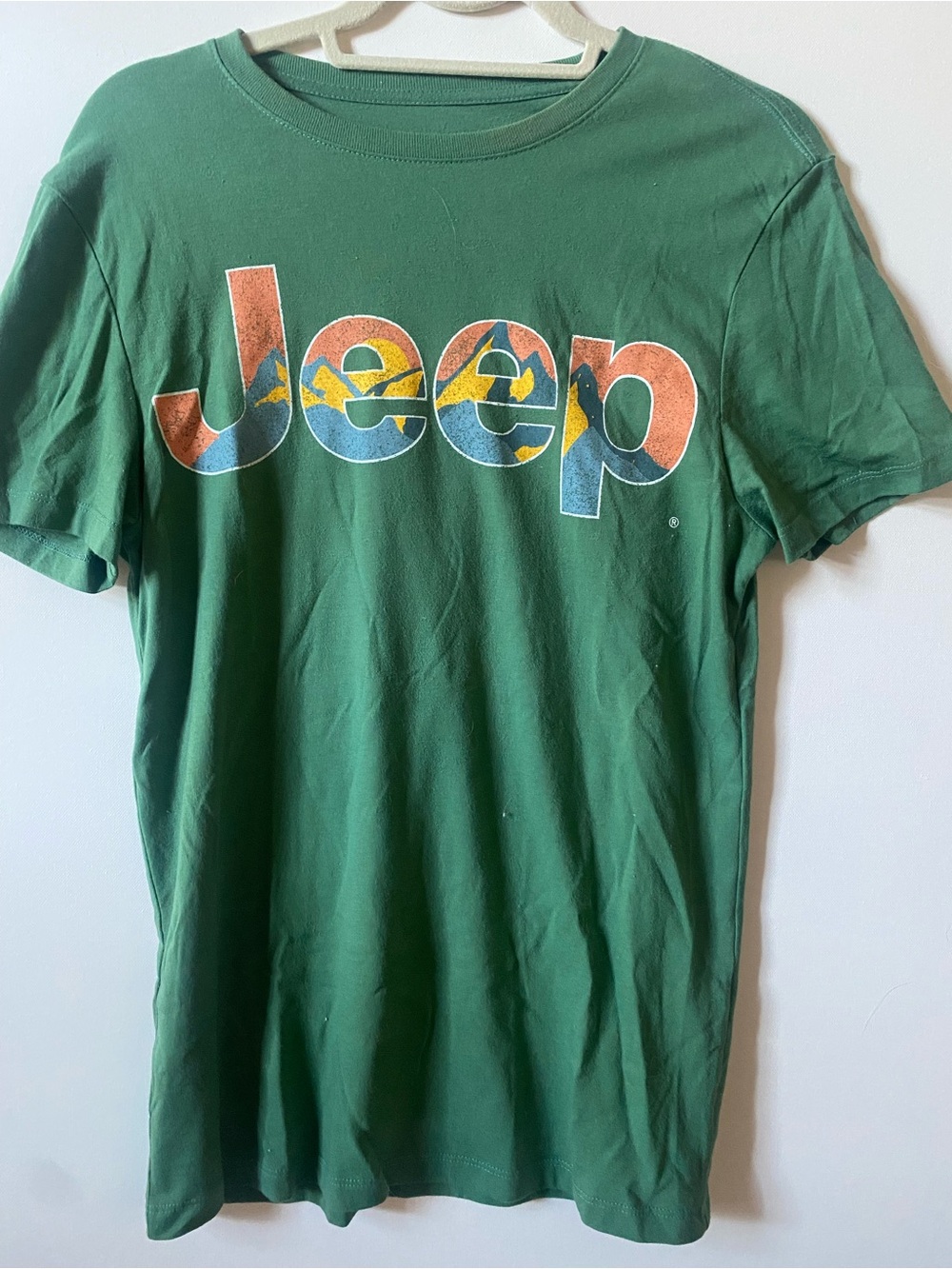 Jeep Green Short-Sleeve Logo Tee with Multicolor Graphic